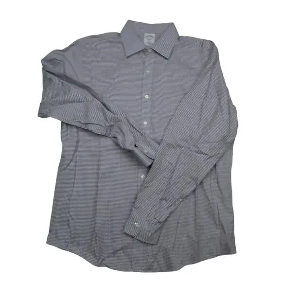 Brooks Brothers Regent Dress Shirt, white/burgundy check, Size 16 1/2 35 - Picture 1 of 2